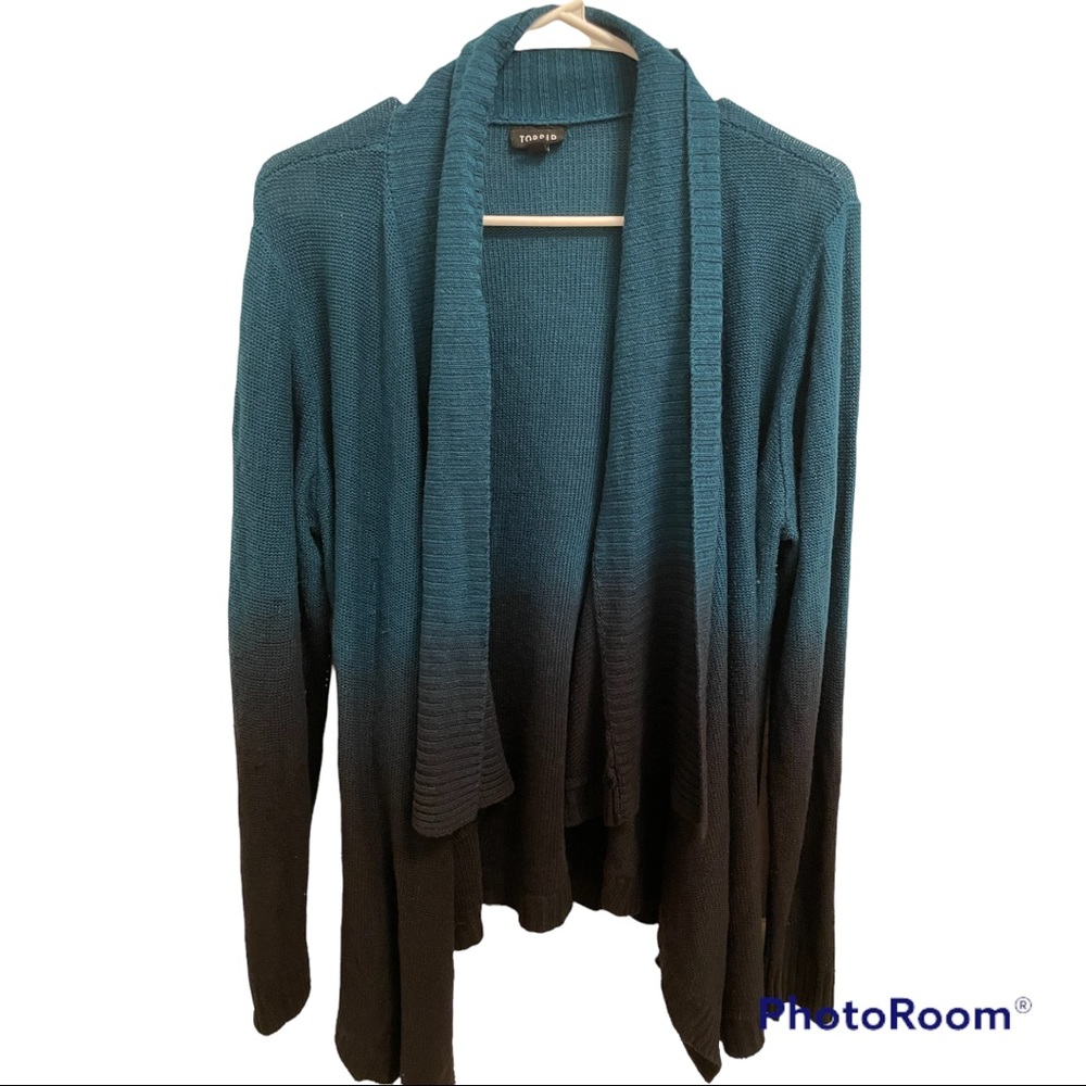TORRID  DIP-DYE DRAPE FRONT CARDIGAN (Size:1)